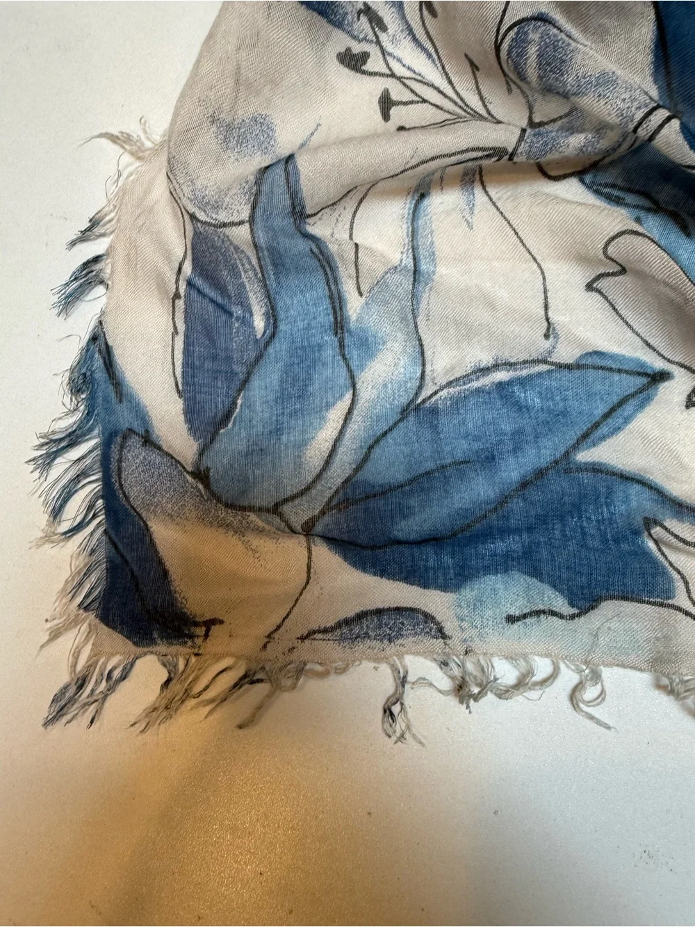 Floral Lightweight Blue & Pink Women's Scarf